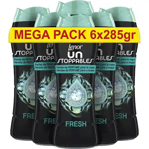 Pack De Lenor UNstoppables Perlas Suavizante de Perfume para la Ropa, 93 x 6 Lavados (6 x 285 g)