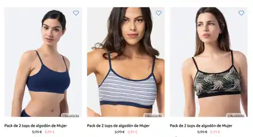 Packs de sujetadores y ropa interior en Carrefour desde 0,99€