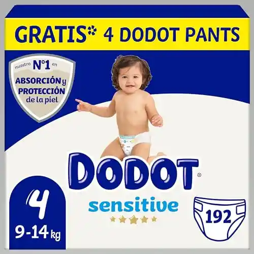 Pañales Dodot Sensitive para bebé, 192 unidades.