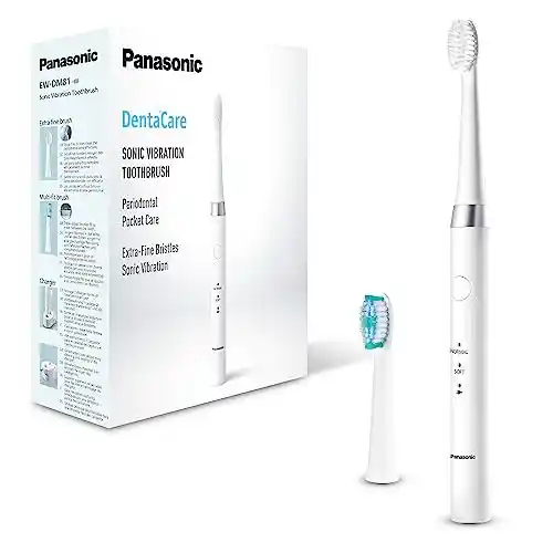 Panasonic EW-DM81-W503 Cepillo de Dientes Eléctrico Sónico, Recargable (2 Cabezales, 2 Modos de Uso, 31.000 Vibraciones por Minuto, Diseño Ligero)