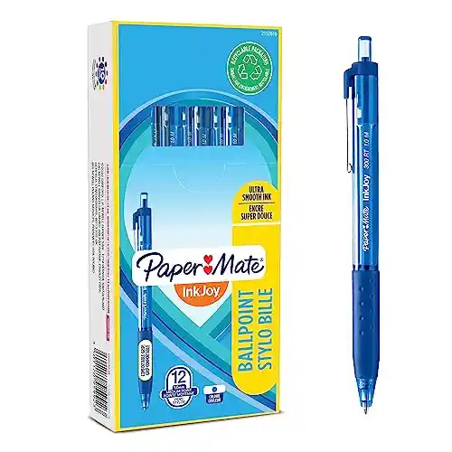 Paper Mate InkJoy 300RT | bolígrafo retráctil de punta mediana (1,0 mm) | azul | paquete de 12