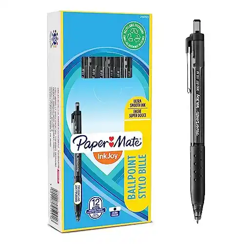 Paper Mate InkJoy 300RT bolígrafo retráctil | punta mediana (1,0 mm) | negro | paquete de 12