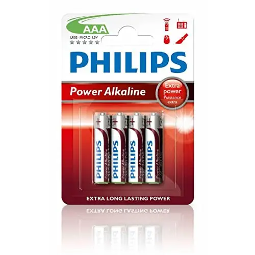 Paquete de 4 Pilas Alcalinas AAA Philips