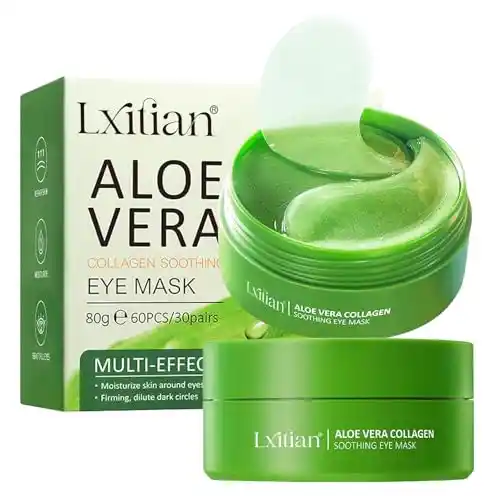 Parches Ojos Bolsas y Ojeras, Antiojeras Parches Ojeras, Parches Ojeras y Bolsas, Eye Patches Aloe Vera, Mascarilla de Colágeno para Ojos Los Ojos Contra las Ojeras la Hinchazón Líneas Finas y Arrugas