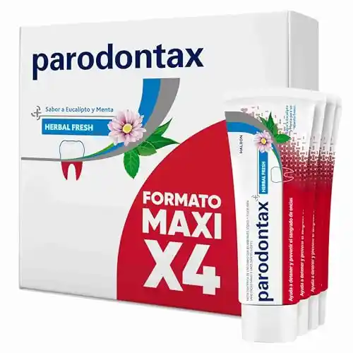 Parodontax Herbal Fresh Pasta de Dientes, Ayuda a Detener y Prevenir el Sangrado de Encías, Sabor Eucalipto y Menta, Pack 4x75 ml