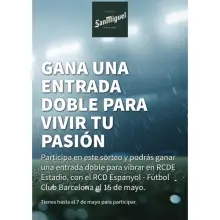 Participa por una entrada doble para partido del Barça VS Espanyol (Mahou)