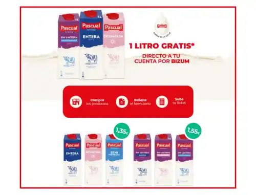 PASCUAL REPARTE 6.000 REEMBOLSOS DE HASTA 1,55€