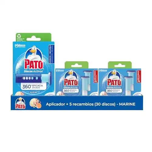 Pato Discos Activos Marine - Pack de Aplicador para WC con 5 Recambios (30 Discos)