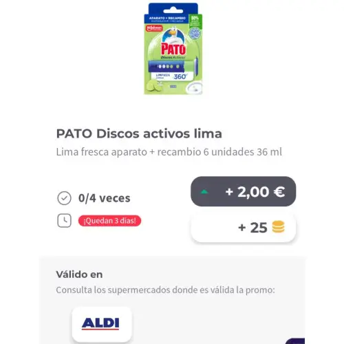 PATO Discos WC Lima en Aldi Casi gratis con Gelt