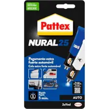 Pattex Nural 25 Pegamento extra fuerte auto, adhesivo resistente para la mayoría de materiales del automóvil, pegamento para coche rápido, 2 x 11 ml