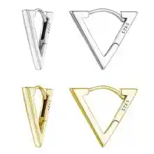 Pendientes de Aro Minimalistas de Plata de Ley 925，Pendientes de triángulo clásicos, de acero inoxidable, regalo cumpleaños originales