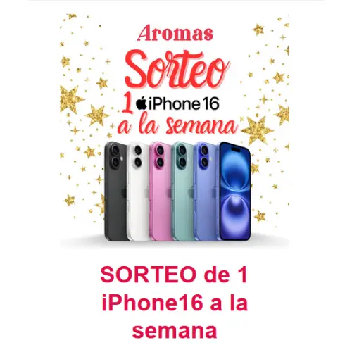 Perfumería Aromas - Sortea tres IPhone 16 (sorteo por compra)