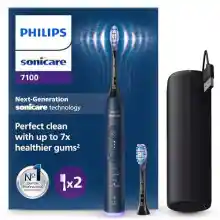 Philips Sonicare 7100 cepillo dental eléctrico, sónico, 4 modos de cepillado, 3 niveles de intensidad, alerta de presión, EasyStart, SmarTimer, azul marino, HX7423/01 [Nueva Tecnología]