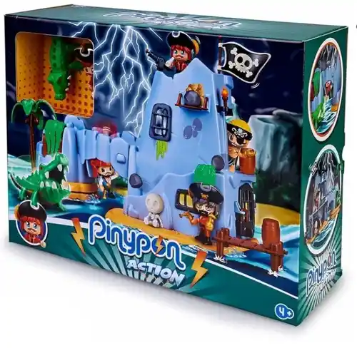 Pinypon Action- Isla Pirata del Capitán Caimán con 2 Figuras, niñas a Partir de 4 a 8 años (Famosa 700015637)