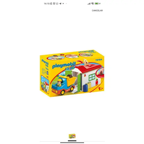 PLAYMOBIL 1,2,3 70184 Camión con Garaje, a partir de 18 meses