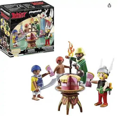 PLAYMOBIL Asterix 71269 Paletabis y la Tarta envenenada, el catador de Cleopatra y Paletabis, Juguete para niños a Partir de 5 años