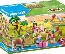 PLAYMOBIL Country Fiesta de Cumpleaños en la Granja de Ponis