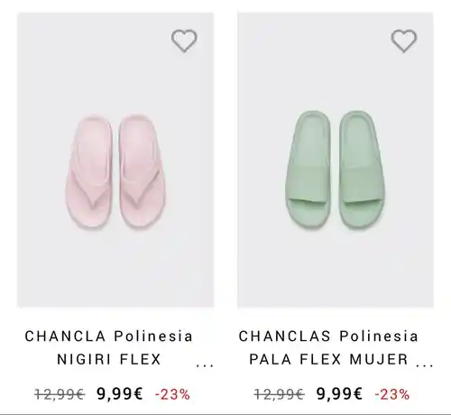 Prendas con descuento en la web de Polinesia 👙👟👞👠🩴