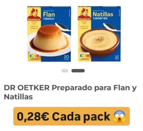 Preparado para flan o natillas Mandarín Casi GRATIS en Carrefour con Gelt