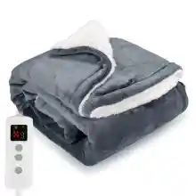 PROALLER Manta Electrica Grande, 180 x 130 CM, Doble Franela Polar Sherpa, Lavable a Máquina, Temporizador De 9 Horas y 10 Configuraciones