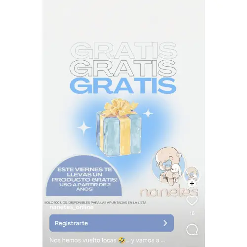 Producto GRATIS para niños a partir de 2 años (se paga envío)
