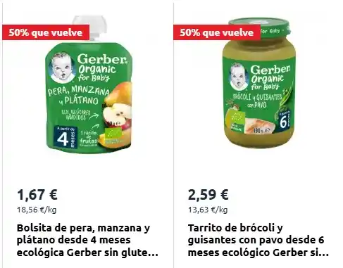 Productos gerber GRATIS y casi gratis en carrefour con Nestlé y sus cupones descuento.