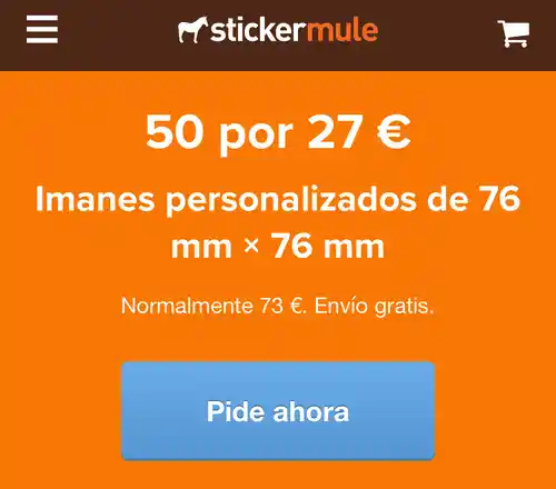 Promoción 50 imanes por 27 euros - Sticker Mule España