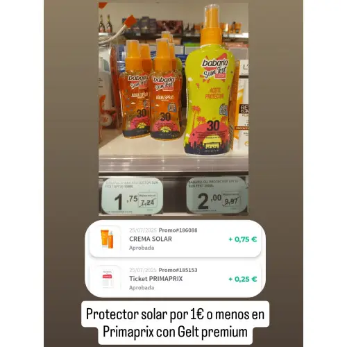 Protector solar por 1€ en Primaprix con Gelt Premium
