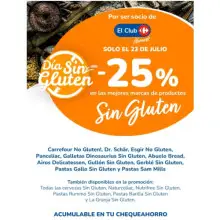 Próximo día Sin gluten en Carrefour. Acumula 25% de tu compra en productos sin gluten