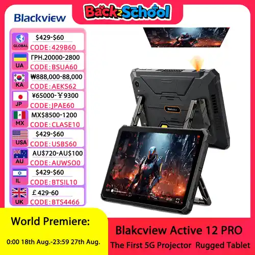 Proyector-tablet  de 11 '' BlackviewPad Android 15 16GB 1TB 30000mAh