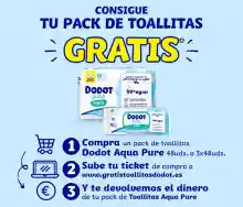 Prueba Gratis Dodot Toallitas Aqua Pure (Reembolso)