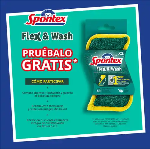 Prueba gratis Flex&Wash la nueva bayeta de Spontex (Reembolso)