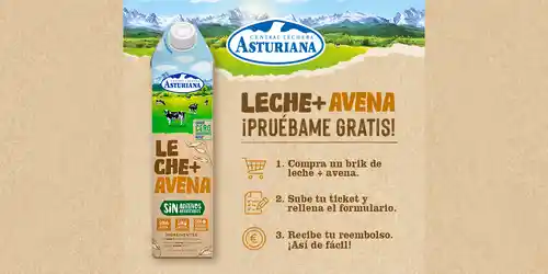 Prueba gratis Leche+Avena Asturiana