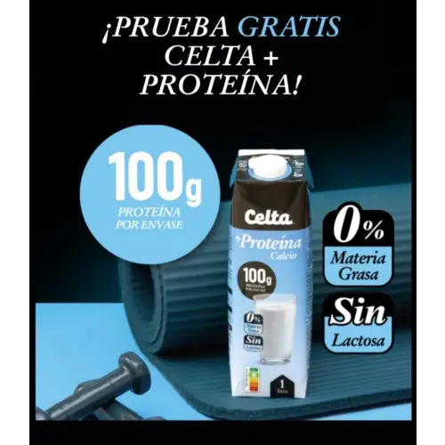 Prueba Gratis Leche Celta + Proteína y participa en el sorteo de 4 tarjetas de 100€