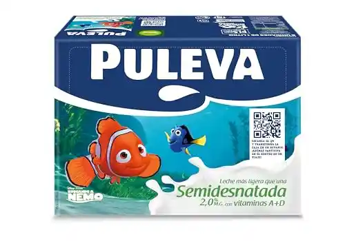 Puleva Disney Leche Semidesnatada Edición buscando a Nemo, 6 x 1 L