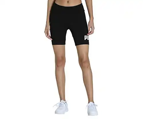 PUMA ESS 7"" Logo Short Leggings Medias, Mujer, Black (Negro), M