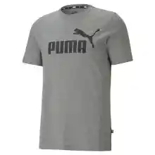 PUMA Ess Logo Tee, Camiseta de Deporte Hombre, Medium Gray Heather, S