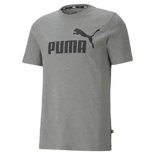 PUMA Ess Logo Tee, Camiseta de Deporte Hombre, Medium Gray Heather, S