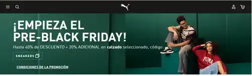 Puma hasta 40 % de descuento + 20 % adicional (cupón descuento - Pre-Black Friday)