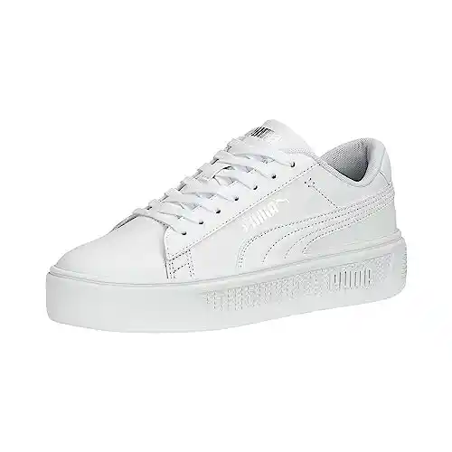 PUMA Smash Platform V3, Zapatillas Mujer, White Silver, 42.5 EU