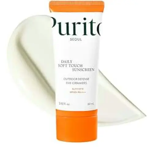 PURITO SEOUL Protector Solar Diario de Tacto Suave, SPF50+ PA++++, Ceramidas, No Blanquea, Protección UVA & UVB Resistente al Agua, K-Beauty