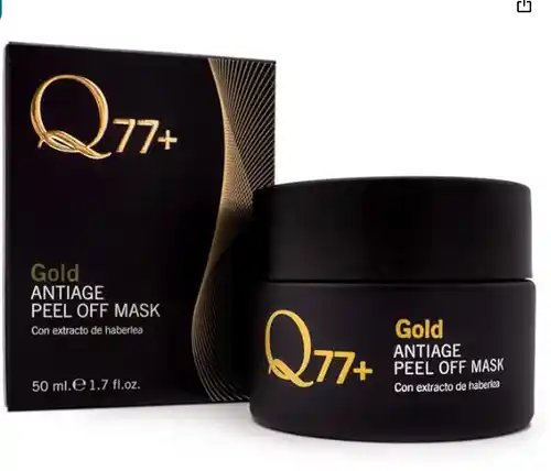 Q77+ - Mascarilla Facial - Gold Peel Off Mask - Elimina Toxinas e Imperfecciones - Efecto Reafirmante e Hidratante - Con Partículas de Oro y Ácido Hialurónico - Formato de 50 ml
