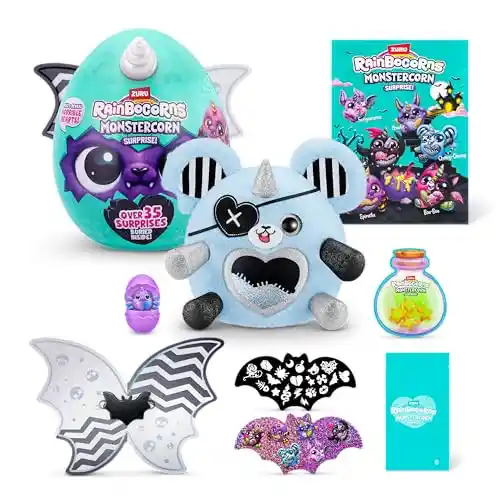 Rainbocorns ZURU Monstercorn Surprise, Rat, by ZURU Surprise Unboxing Soft Toy, Fantasy Monster Gifts for Girls, Imaginary Play with Wearable Accessories (Rat)