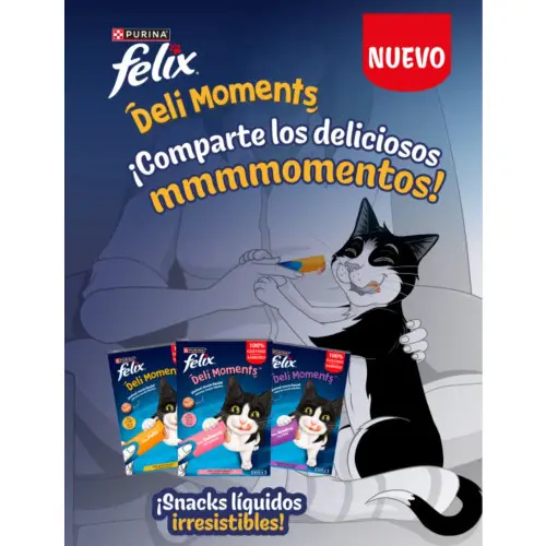 Recoge gratis snack líquido Felix para gatos (máquina samplia, Barcelona y madrid)