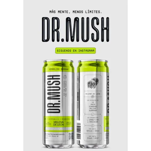 Recoge gratis tu bebida energética natural Dr. Mush (Máquinas Samplia,Madrid y Barcelona)
