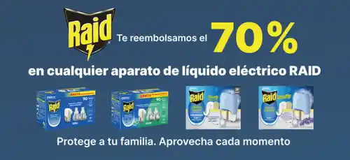 Reembolso 70% Productos Raid