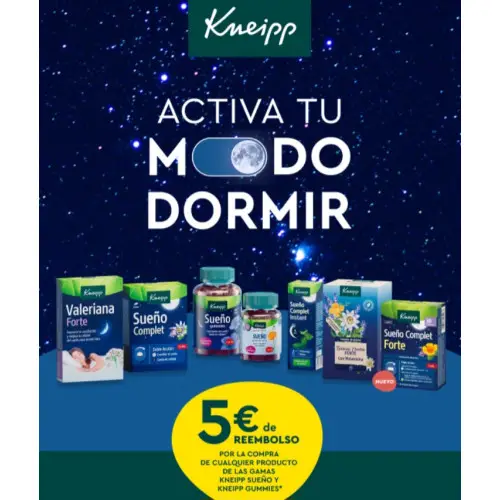 Reembolso de 5€ en Kneipp Gominolas para el sueño (Desde 1/09)