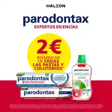 Reembolso parcial de 2€ en productos Parodontax (pastas y colutorios)