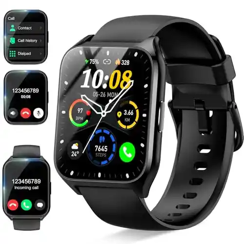 Reloj Inteligente Hombre Mujer, 1.85" Smartwatch con Llamadas Bluetooth, Podómetro/Pulsómetro/Monitor de Sueño, Impermeable IP68 Smart Watch, 110+ Modos Deportivos Pulsera Actividad para Android iOS
