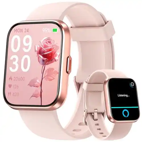 Reloj Inteligente Mujer con Llamadas y Alexa Incorporada,1.8" Smartwatch Mujer con Pulsómetro/sueño/SpO2,WhatsApp Notificaciones,110+ Modos Deportivos,Reloj Deportivo Impermeable IP68 para Android iOS